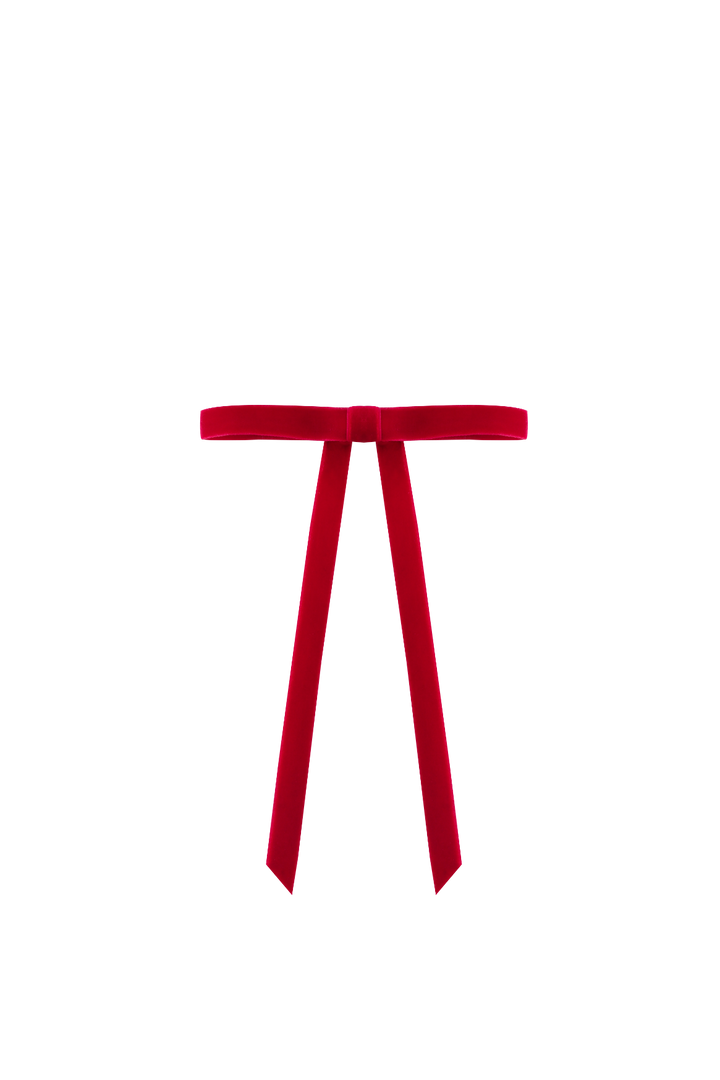 VELVET HAIRBOW-RED