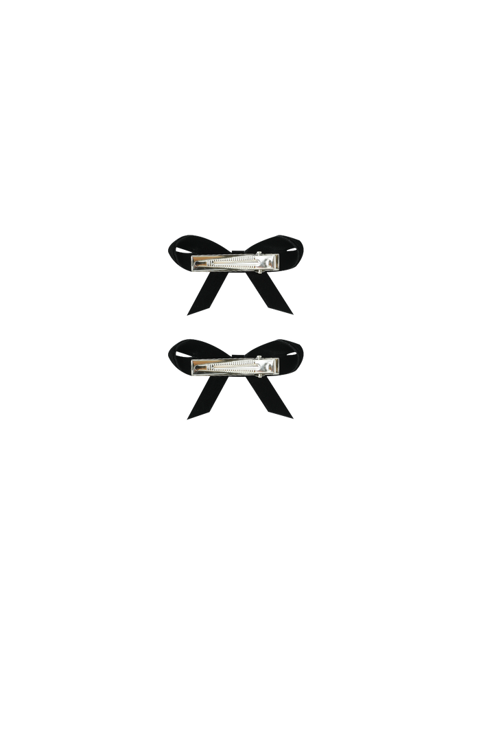 SMALL VELVET HAIRBOWS-BLACK