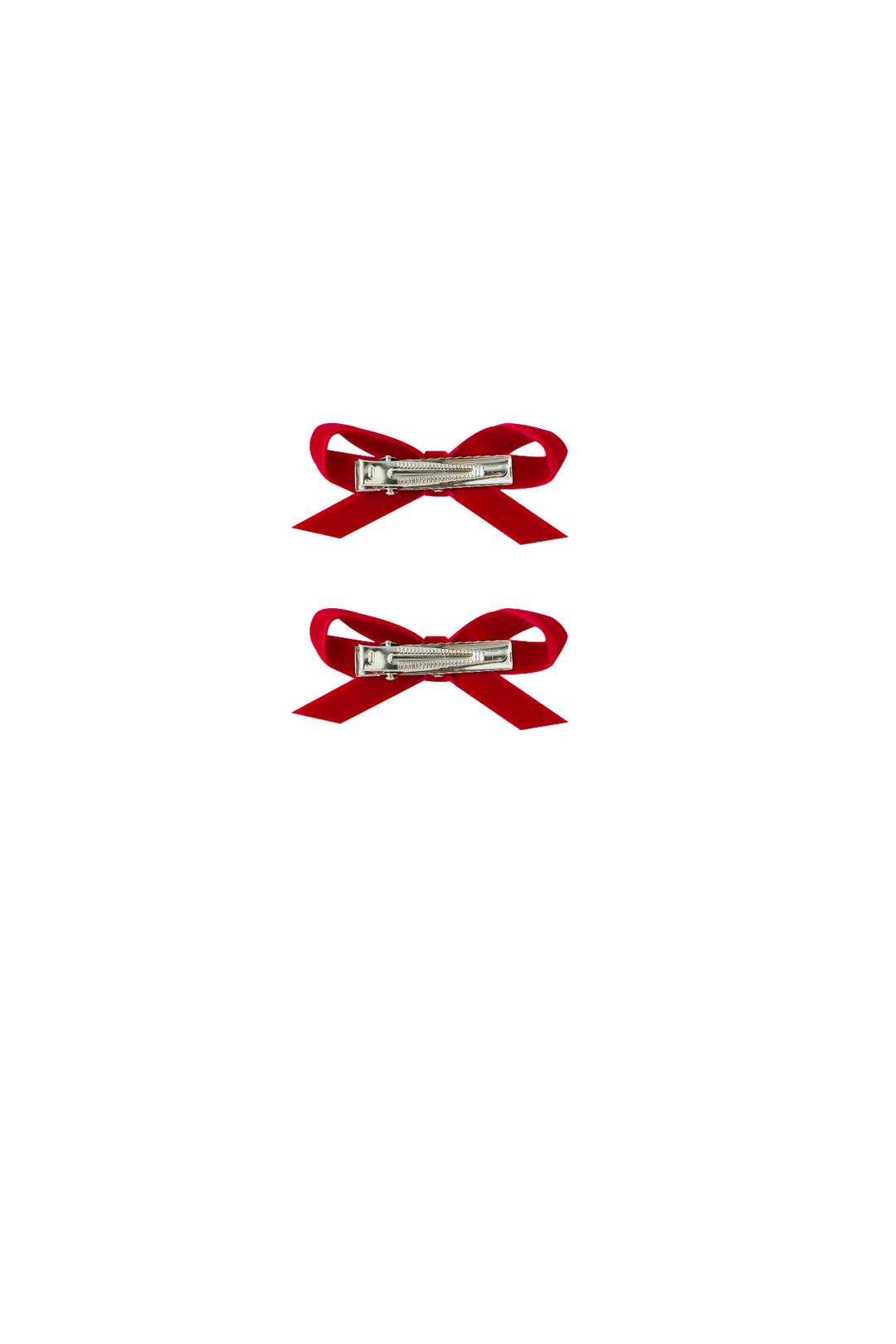 SMALL VELVET HAIRBOWS-RED