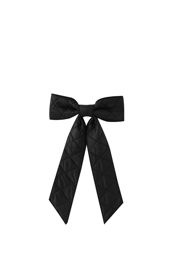 LARGE QUILTED HAIRBOW-BLACK