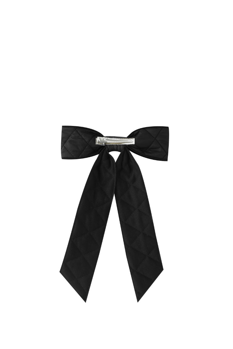 LARGE QUILTED HAIRBOW-BLACK