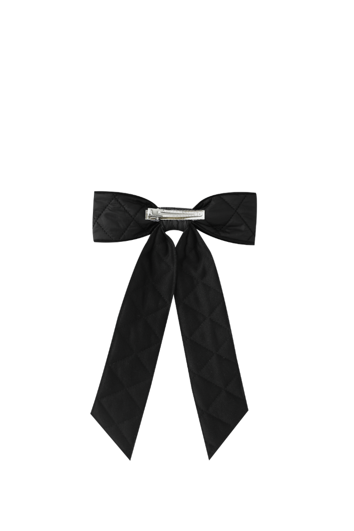 LARGE QUILTED HAIRBOW-BLACK