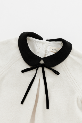 PETER PAN COLLARED WOOL ROMPER-CREAM