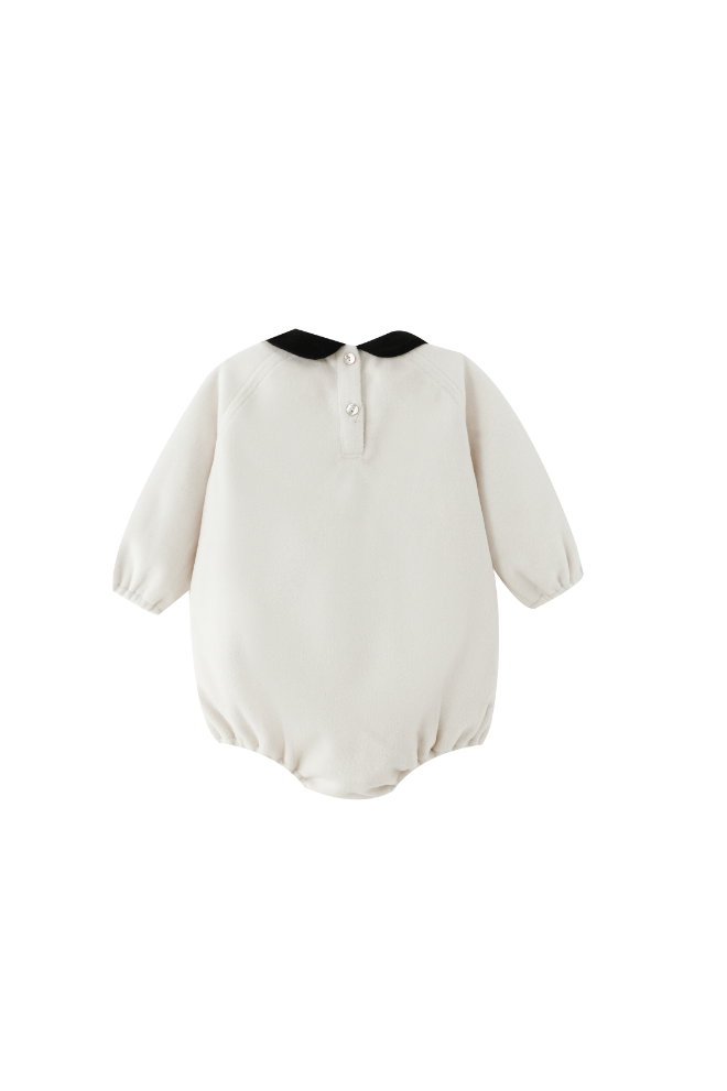 PETER PAN COLLARED WOOL ROMPER-CREAM