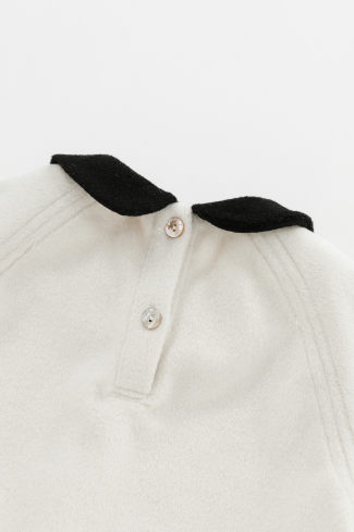 PETER PAN COLLARED WOOL ROMPER-CREAM