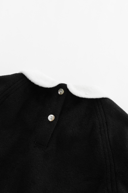 PETER PAN COLLARED WOOL ROMPER-BLACK
