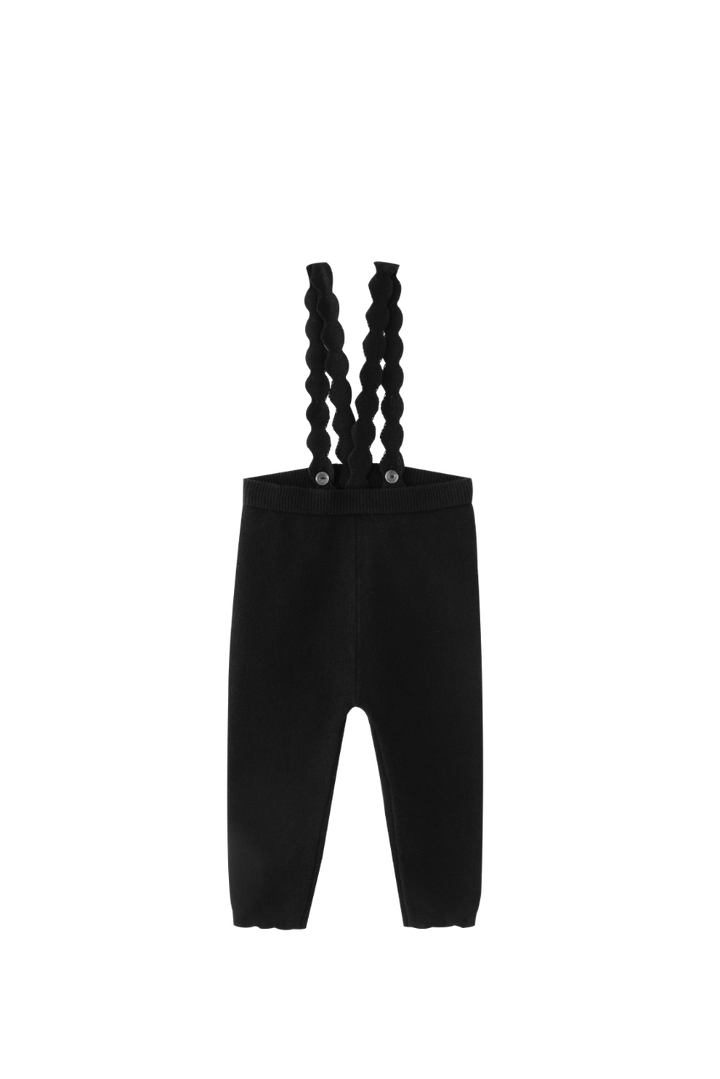 SUSPENDER LEGGING WITH SCALLOPED EDGING-BLACK