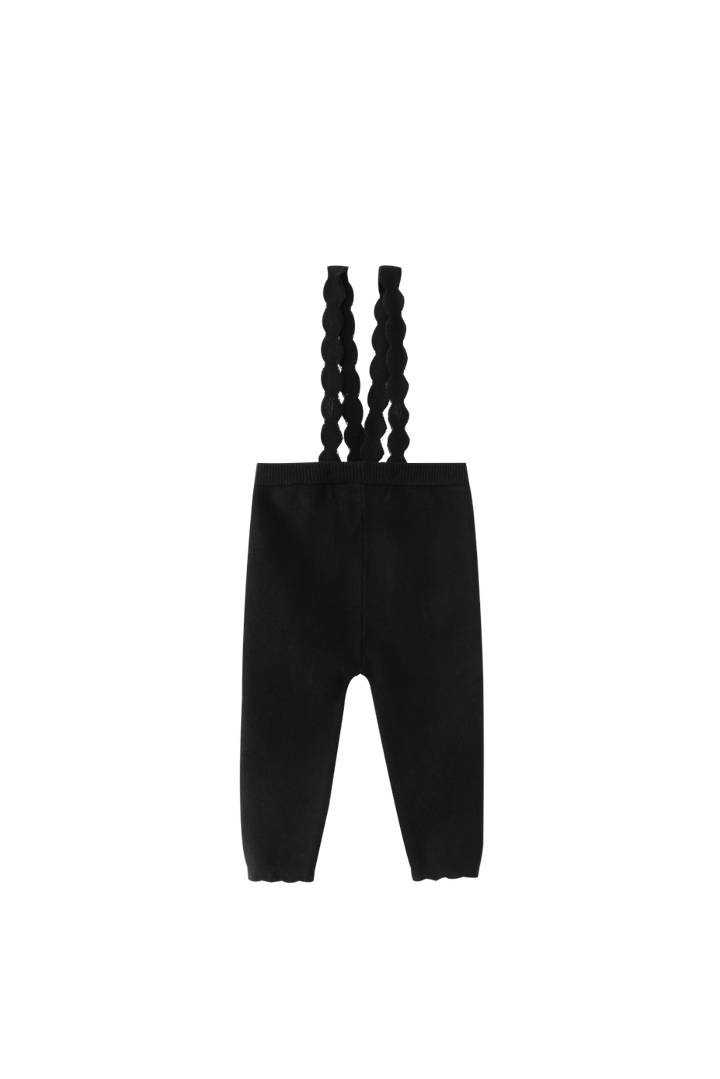 SUSPENDER LEGGING WITH SCALLOPED EDGING-BLACK