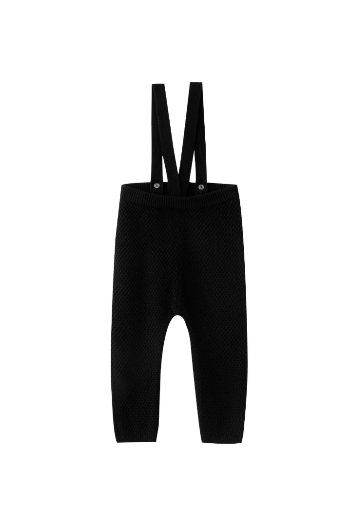 SEED STITCH SUSPENDER LEGGING-BLACK