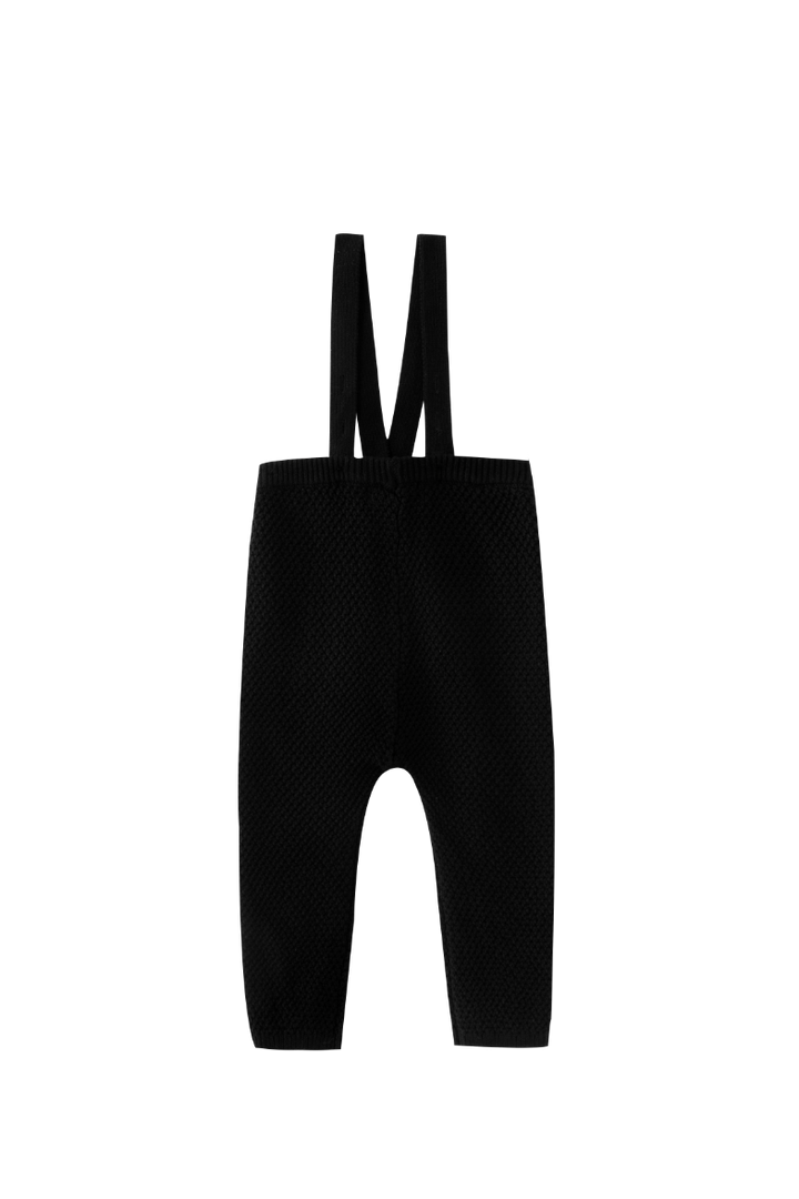 SEED STITCH SUSPENDER LEGGING-BLACK
