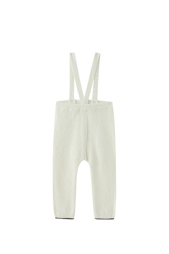 SEED STITCH SUSPENDER LEGGING-CREAM