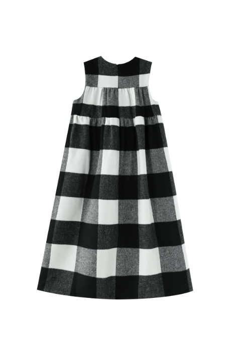 WOOL PLAID MIDI JUMPER-BUFFALO PLAID