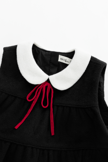 PETER PAN COLLARED WOOL JUMPER-BLACK