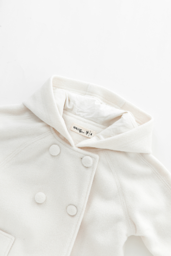 DOUBLE BREASTED WOOL JACKET-CREAM