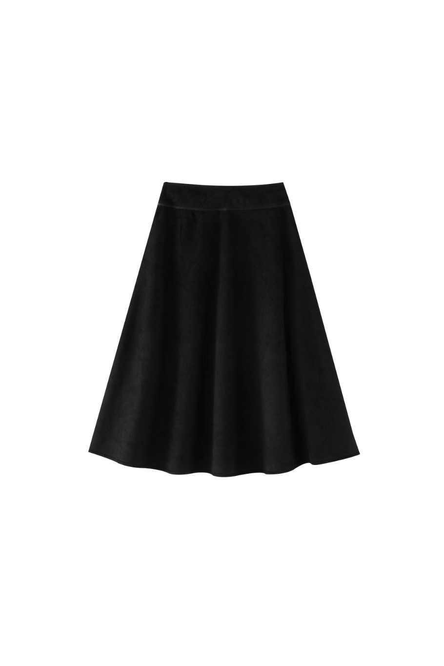 MIDI WOOL CIRCLE SKIRT-BLACK