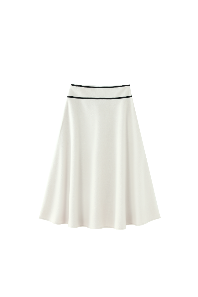 MIDI WOOL CIRCLE SKIRT-CREAM