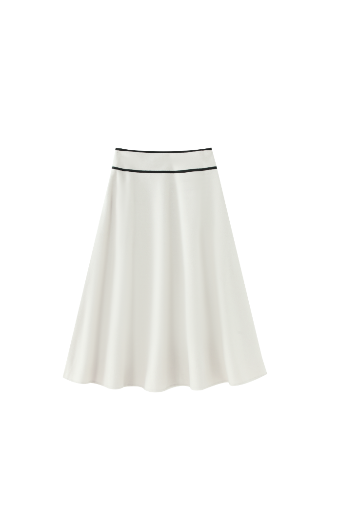 MIDI WOOL CIRCLE SKIRT-CREAM