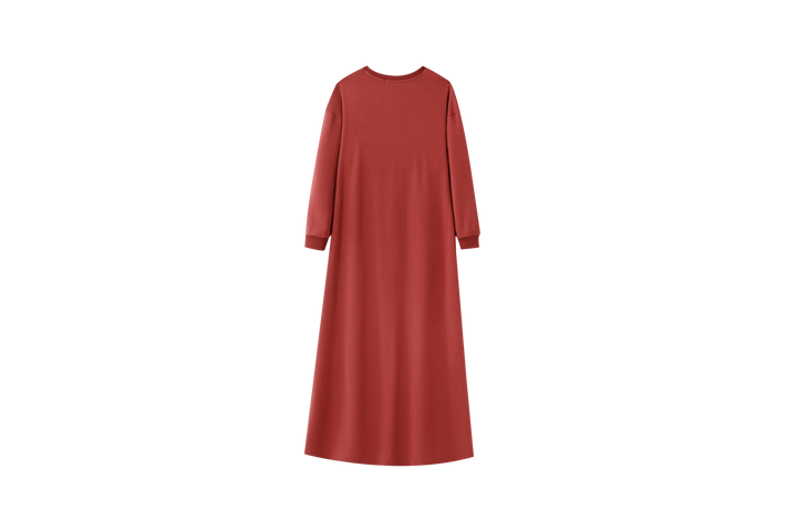 COZY RAINBOW NIGHTGOWN-RUST