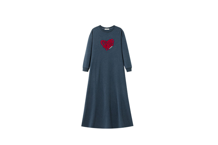JAIME LE PASTEL EMBLEM NIGHTGOWN-INDIGO