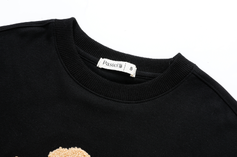 NIGHTGOWN WITH SHERPA GRAPHIC-BLACK