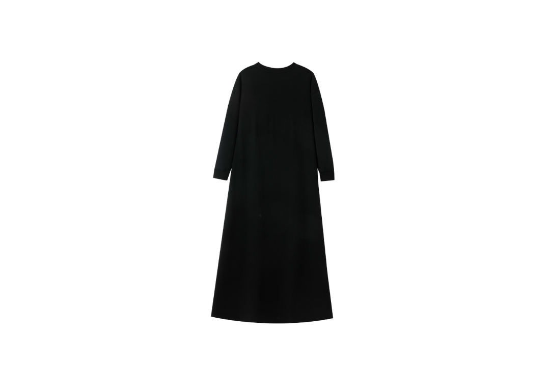 NIGHTGOWN WITH SHERPA GRAPHIC-BLACK