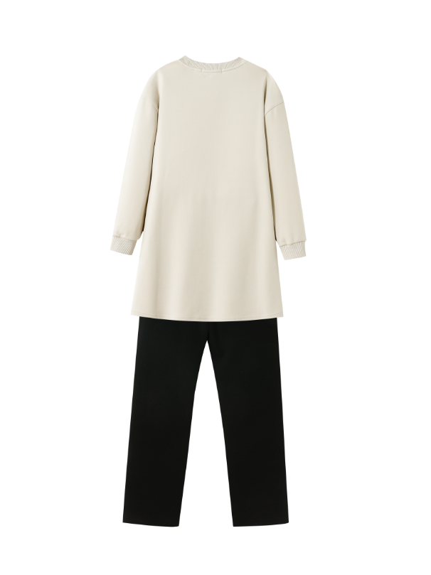 TUNIC SET WITH SHERPA GRAPHIC-STONE