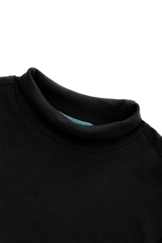 RIBBED TURTLENECK-BLACK