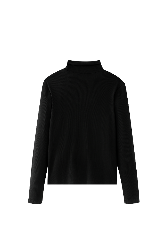 RIBBED TURTLENECK-BLACK
