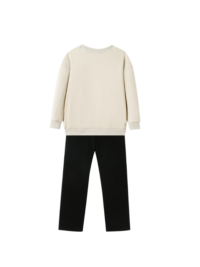 PAJAMA SET WITH SHERPA GRAPHIC-STONE