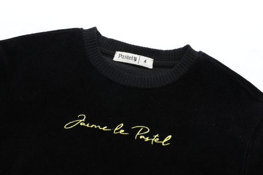 JAIME LE PASTEL VELOUR PAJAMA-BLACK