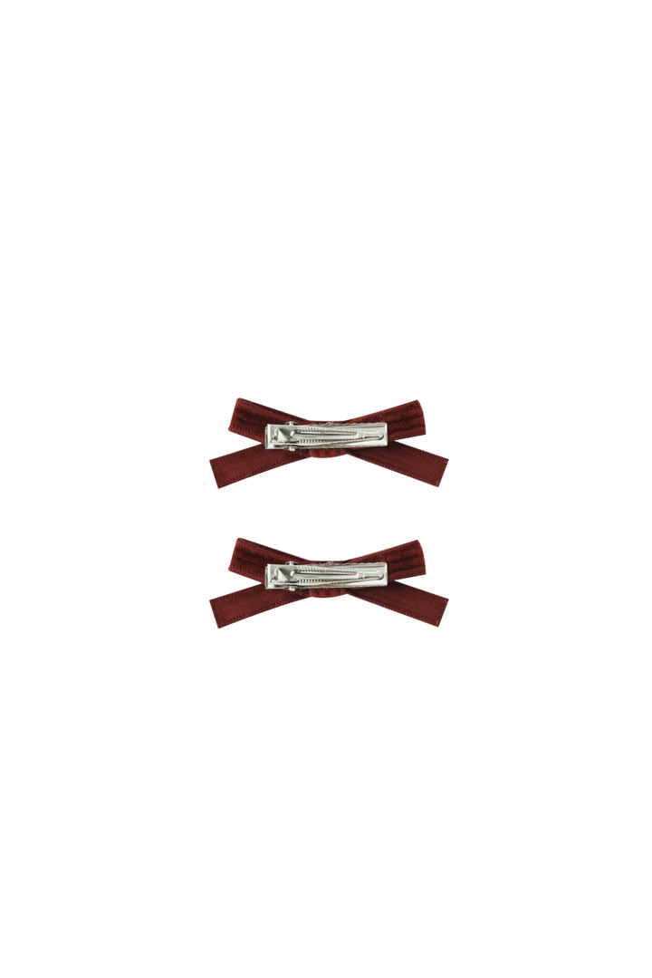 SMALL CORDUROY HAIRBOWS-RUST