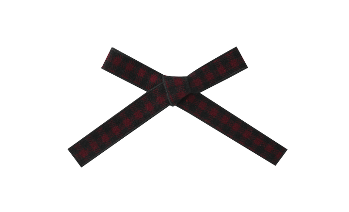 LARGE CHECKERED HAIRBOW-BURGUNDY CHECKERED