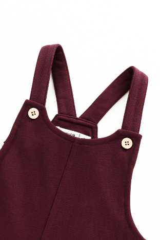 SIDE POCKET ROMPER-BURGUNDY