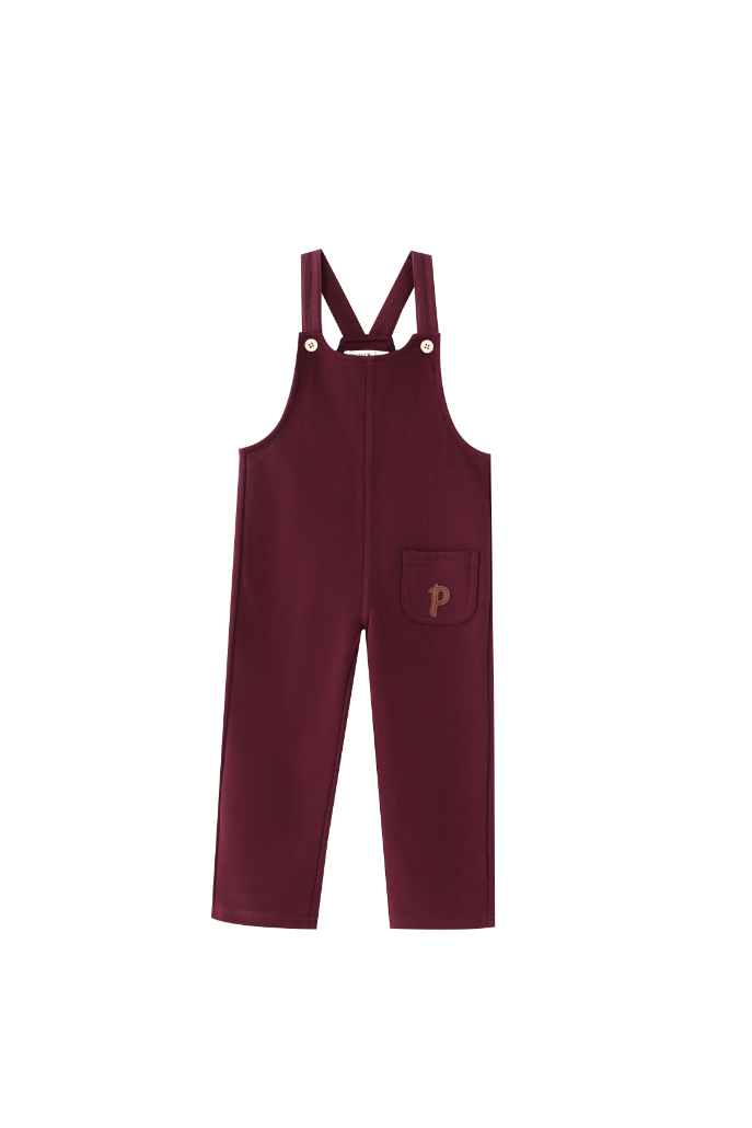 SIDE POCKET ROMPER-BURGUNDY
