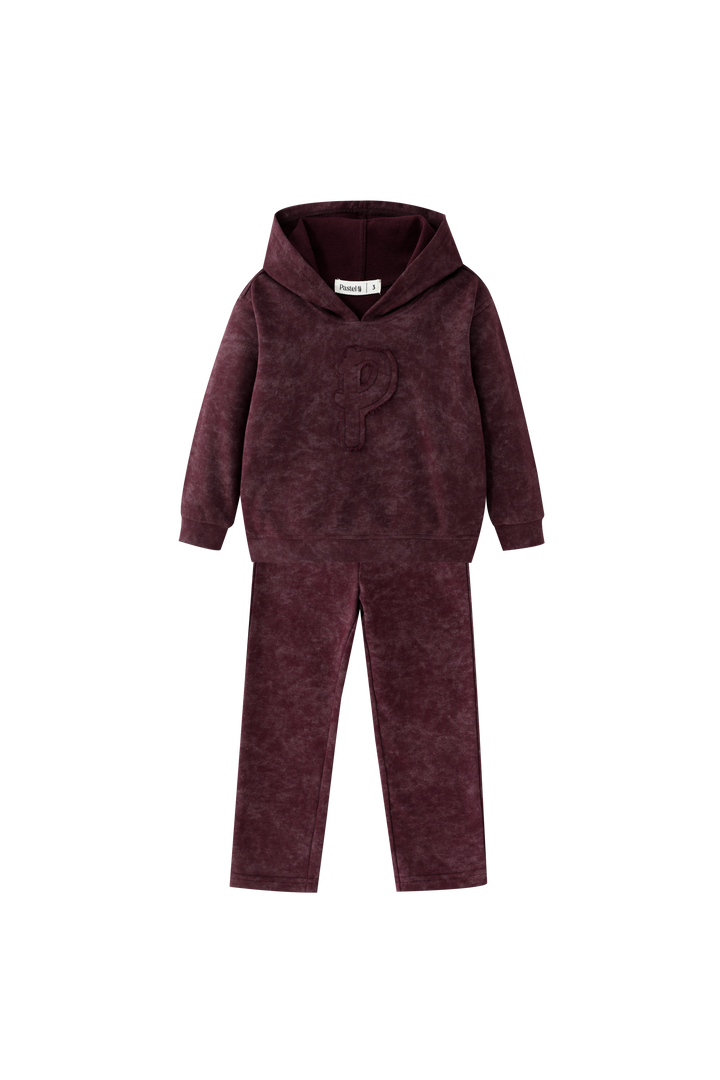"P" EMBLEM TIE DYE TRACKSUIT-BURGUNDY