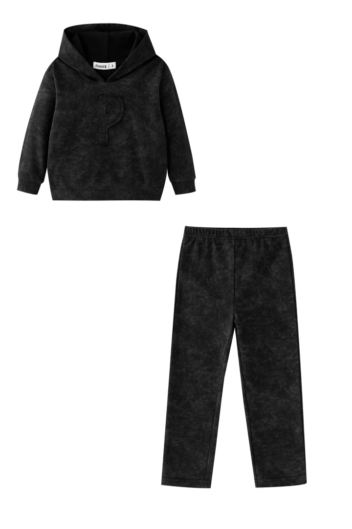 "P" EMBLEM TIE DYE TRACKSUIT-BLACK