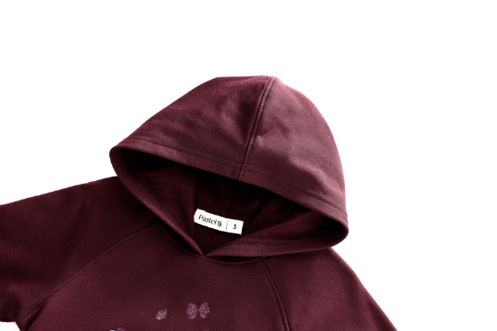 LITTLE GIRL GRAPHIC SWEAT SET-BURGUNDY