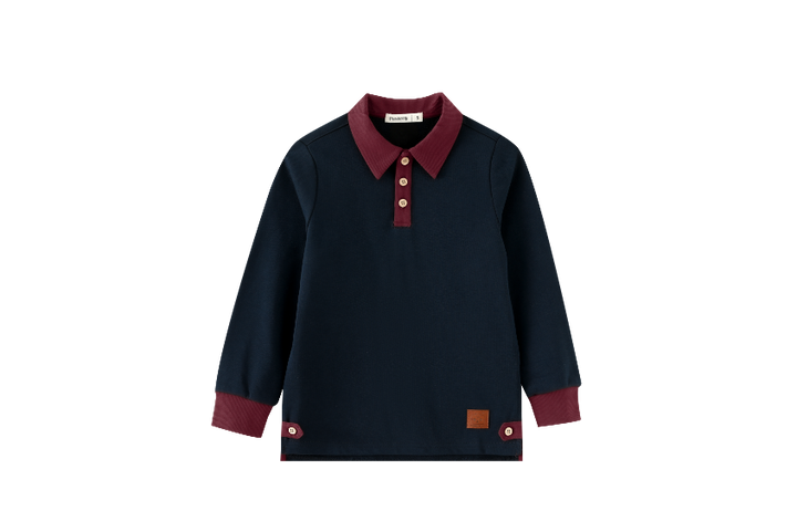 POLO WITH CONTRAST COLLAR-NAVY
