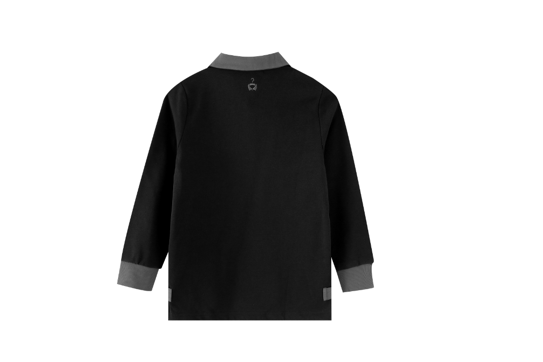 POLO WITH CONTRAST COLLAR-BLACK