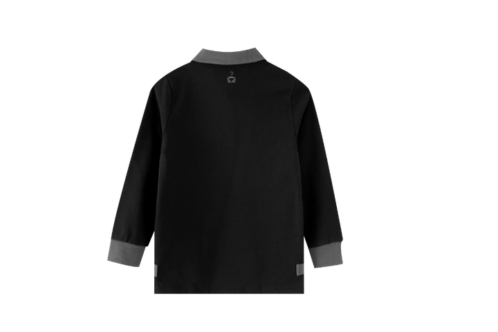 POLO WITH CONTRAST COLLAR-BLACK