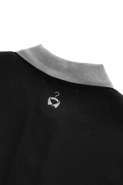 POLO WITH CONTRAST COLLAR-BLACK