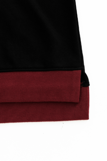 MOCK NECK SWEATSHIRT WITH CONTRAST EDGING-BLACK