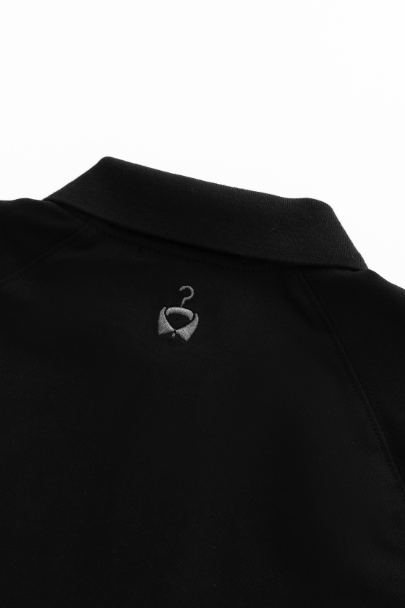 POLO WITH STRIPED EDGING-BLACK