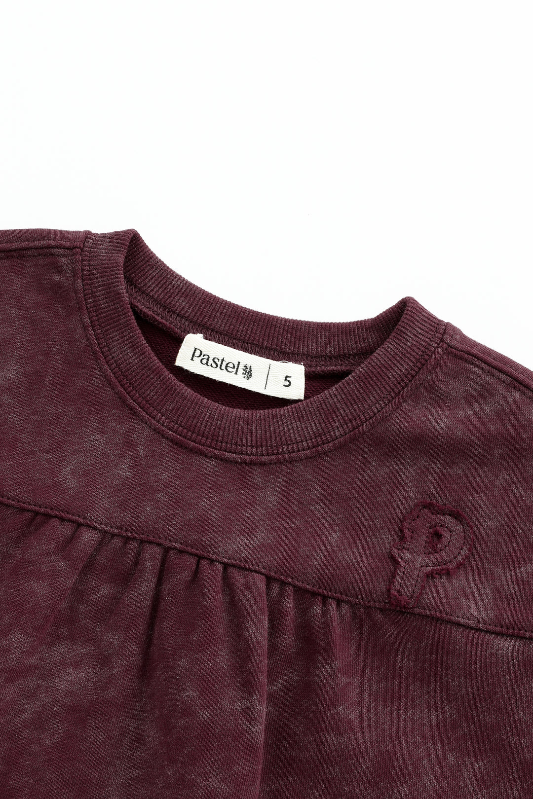 HIGH YOKE TIE DYE DRESS-BURGUNDY
