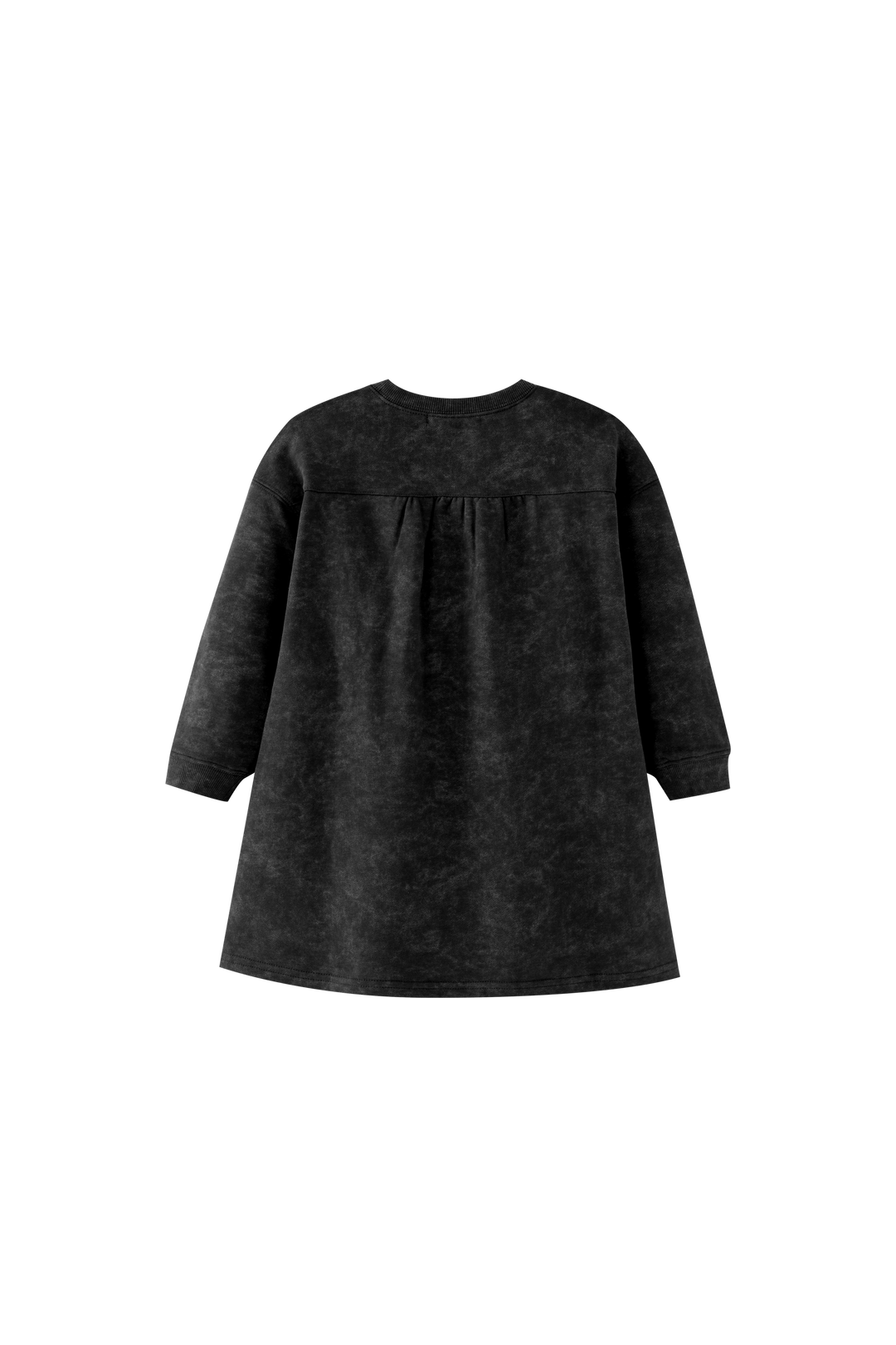 HIGH YOKE TIE DYE DRESS-BLACK