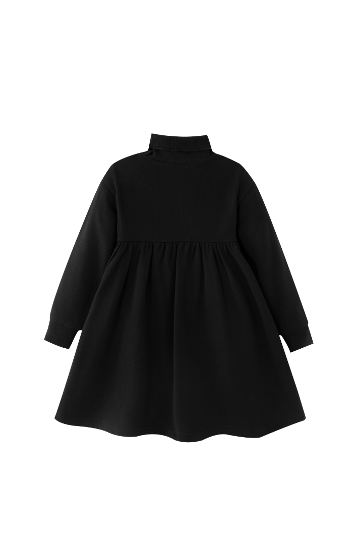 PASTEL PARIS TURTLENECK DRESS-BLACK