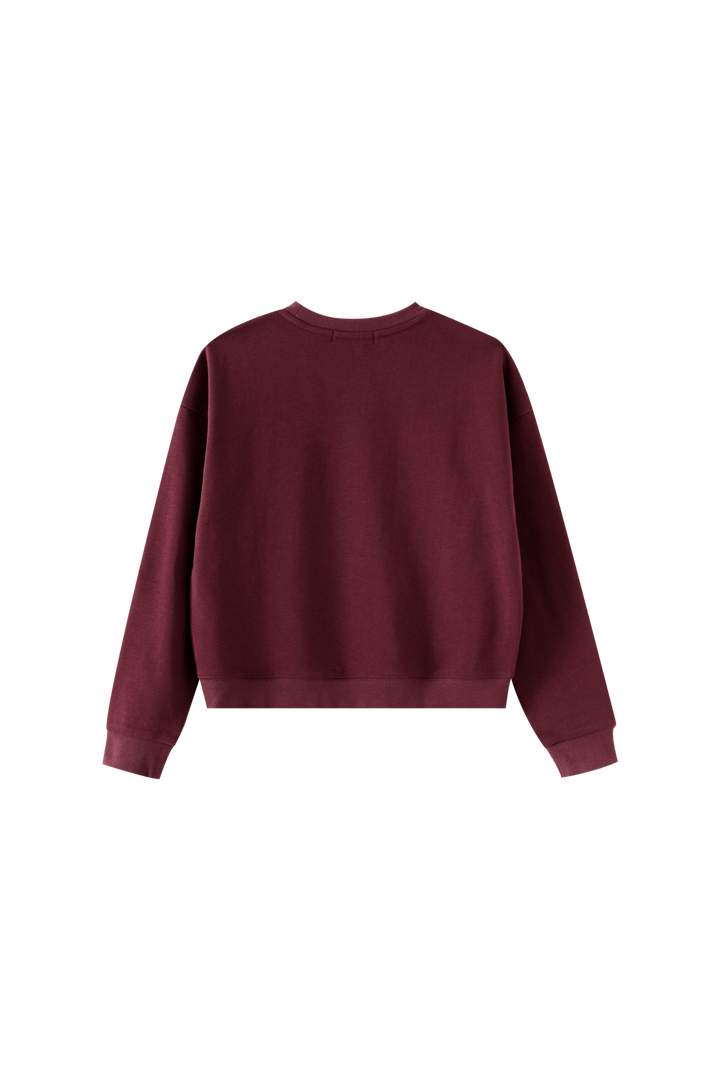 GRAPHIC HEART SWEATSHIRT-BURGUNDY