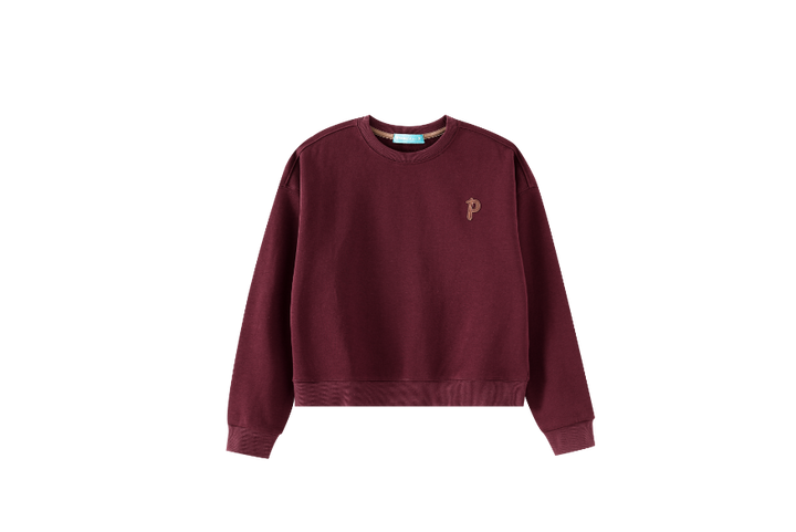 TEEN SWEAT WITH "P" EMBLEM-BURGUNDY