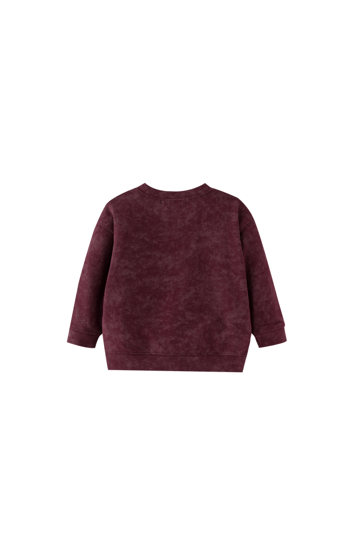 1223 TIE DYE SWEAT-BURGUNDY