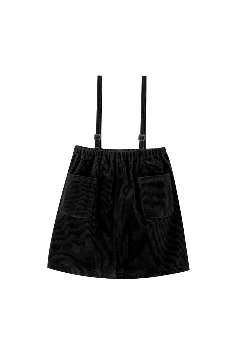 THIN STRAPPED CORDUROY JUMPER-BLACK